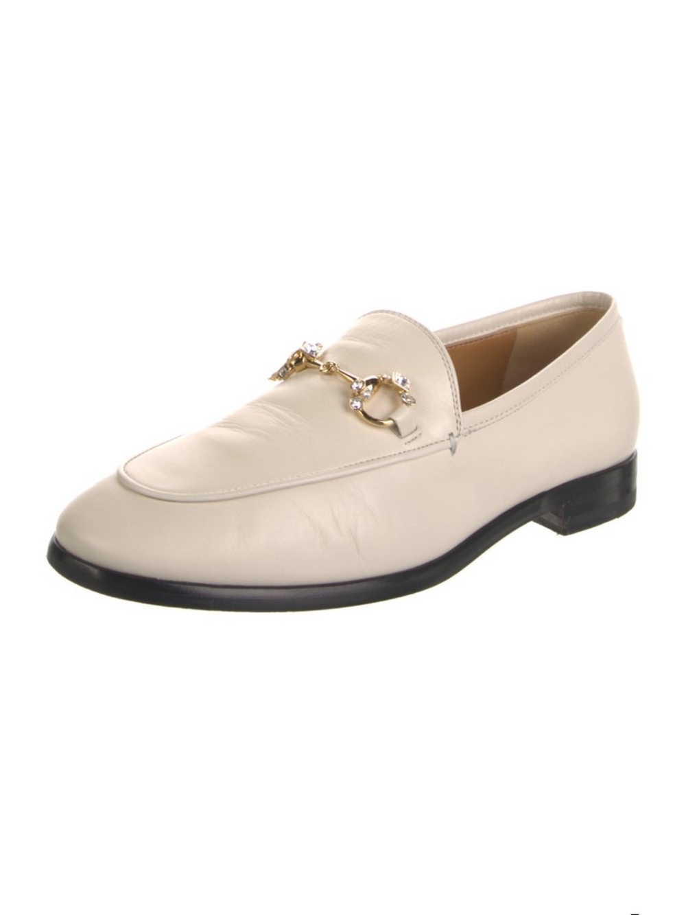 GUCCI Malaga Crystal Horsebit Womens Jordaan Loafers Mystic White (38) - Picture 2 of 13